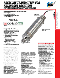 Thumbnail of document Data Sheet - PX835-300GI Intrinsically Safe Press. Transmitters w/ATEX